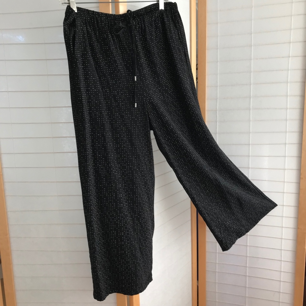 Eileen Fisher wide leg pant black & white sz Small